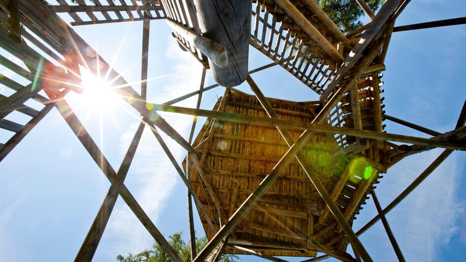 Aussichtsturm von unten | © Holzwelt Murau